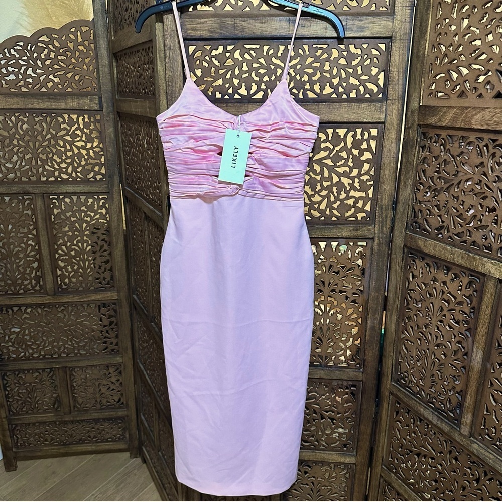 NWT LIKELY Steph Dress in Rose Shadow size 0 reg $228 - Picture 5 of 8